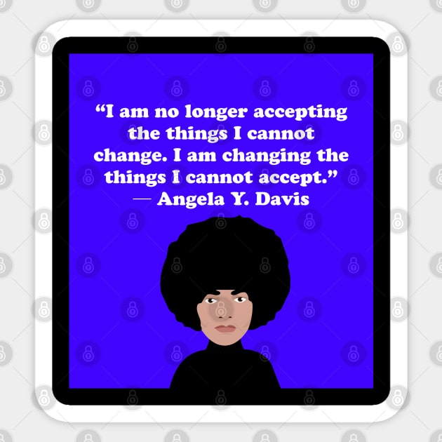 Angela Davis Quote Sticker by lodesignshop